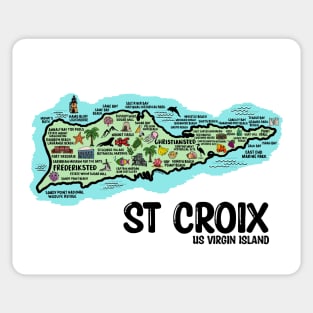 St Croix Map Art Sticker